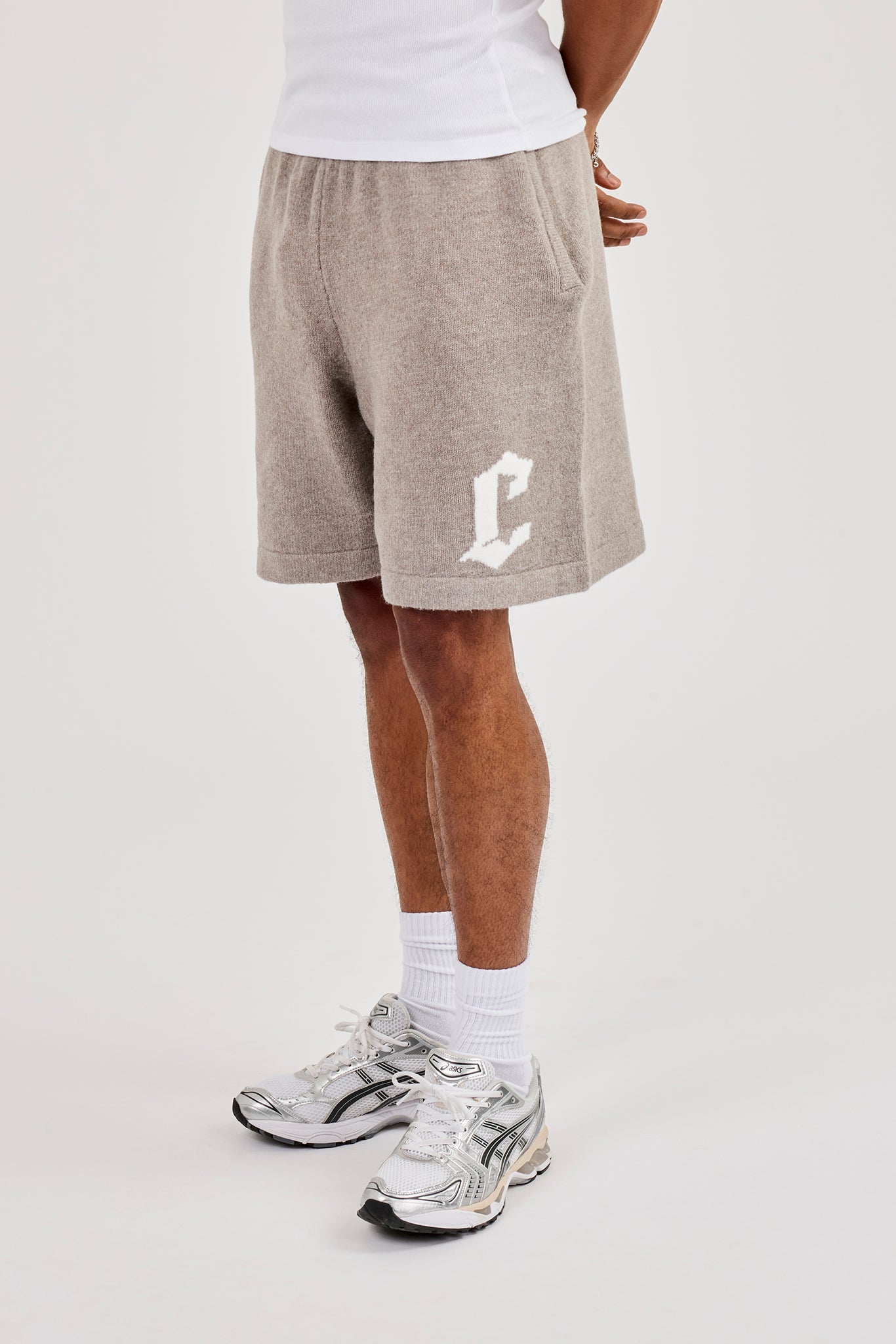 Mens C Knitted Relaxed Short - Stone
